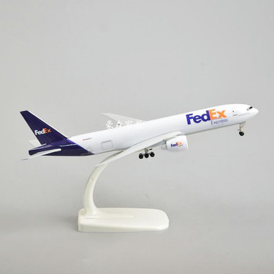 飛機模型波音飛機模型仿真合金FEDEX貨運航空聯邦快遞B777模型20cm擺件