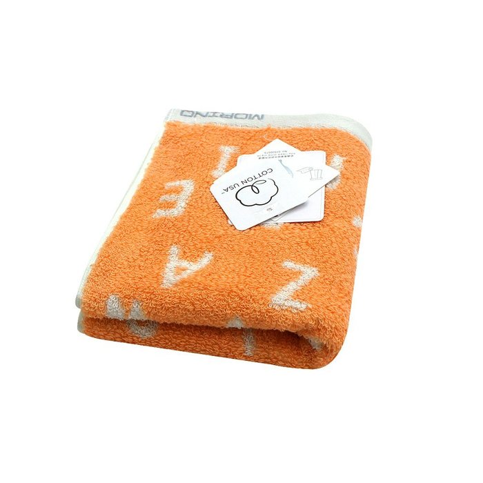 【MORINO摩力諾】 美國棉趣味字母緹花方巾/手帕(超值4條組)