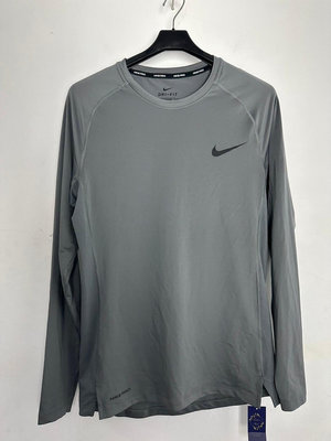 NIKE DRI-FIT 灰色 長袖 排汗 上衣 C307051 Y