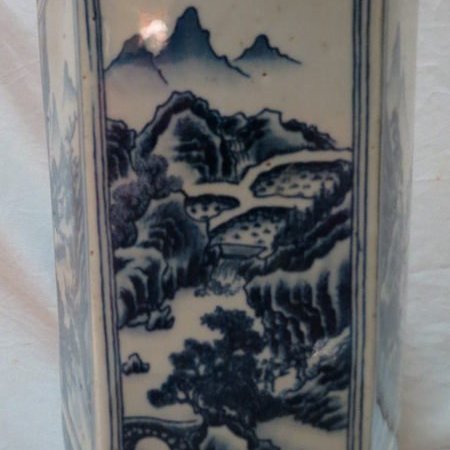 廣緣-陶瓷] 大清乾隆年製款山水青花六角瓶**可議價** | Yahoo奇摩拍賣
