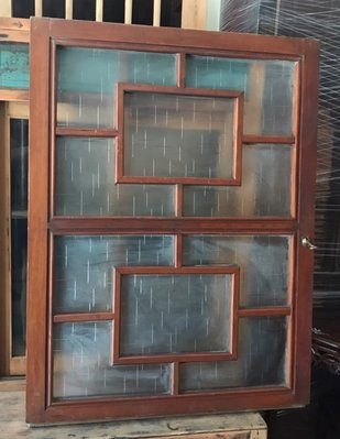 古董 老件 古早 懷舊 老台灣 檜木 窗 日式 完整漂亮 原漆原件