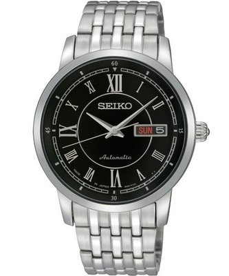 SEIKO 4R36 經典時尚機械腕錶(SRP259J1)-黑/38mm 4R36-00Y0D