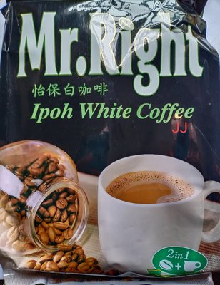 無糖咖啡 馬來西亞 怡保 白咖啡  2合1 Mr.Right即溶咖啡 袋裝-團購咖啡批發