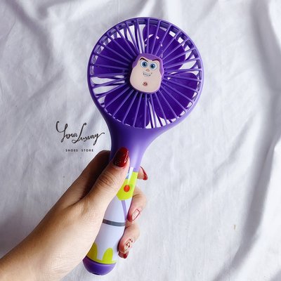 Luxury】韓國限定 迪士尼 皮克斯 玩具總動員 胡迪 巴斯光年 限量款 攜帶式電風扇 黃色 紫色