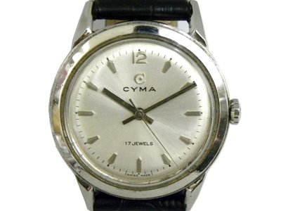 [專業模型] 機械錶 [CYMA S2936] 司馬 手上鍊錶 [17石]古董錶[銀色面]軍/中性/時尚錶