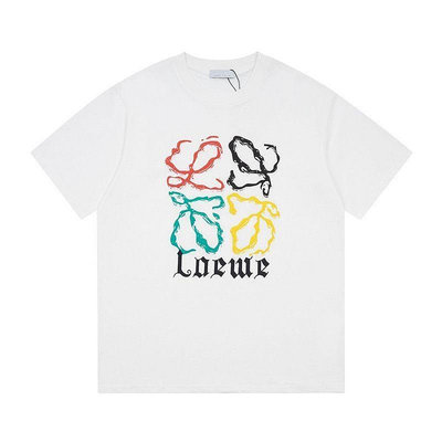 Loewe經典logo創意設計T恤 上衣 別緻高級 活力！純棉簡單最百搭 ❤️男女同款