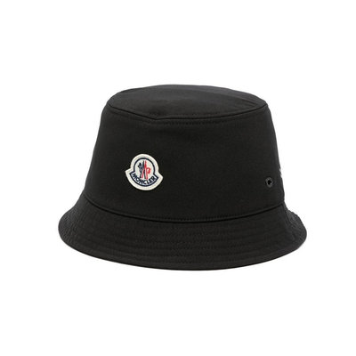 [全新真品代購-F/W23 新品!] MONCLER 黑色 LOGO 漁夫帽 / 帽子