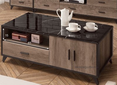 【N D Furniture】台南在地家具-工業風鐵腳灰橡色防蛀木心板人造石面130cm大茶几TH