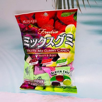 日本 Kasugai 春日井 綜合水果口味軟糖 102g 草莓/葡萄/麝香葡萄