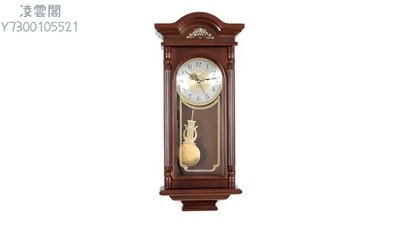歐式古董鐘客廳老式實木靜音掛鐘中式復古長方形擺鐘整點報時鐘表