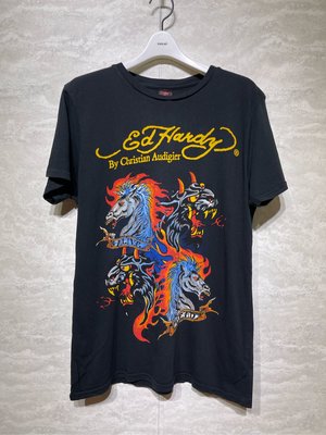 ED HARDY 經典圖騰logo T 尺寸M號