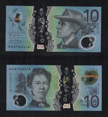 【低價外鈔】澳大利亞(澳洲)2017年10Dollars塑膠鈔一枚，漂亮新發行！
