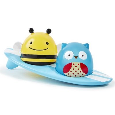 現貨 美國正貨 新品 Skip Hop 寶寶洗澡玩具 動物園系列 新奇漂浮衝浪板上的嗡嗡蜜蜂+可愛貓頭鷹 碰水會發亮