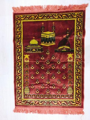 土耳其製 Made in Turky 回族回民加大加厚法蘭絨伊斯蘭教禮拜毯穆斯林禱告墊清真寺朝拜毯 長115cm 寬82.5cm