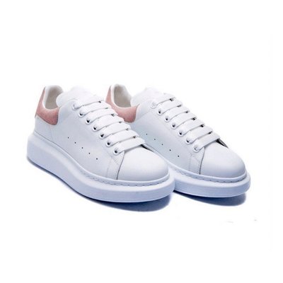 Alexander McQueen 白色 粉尾 白粉 麂皮 MCQ 潮鞋帶款 小白潮鞋 增高 size: 24 半