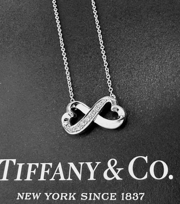Tiffany&Co. 附原廠盒 鑑定書 18k(750)白金 無限 鑽石項錬-infinity