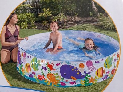 玩樂生活 美國 INTEX56452 硬膠戲水池 游泳池 也可蓄水183cm*38cm(有附修補片) 免充氣 好收納