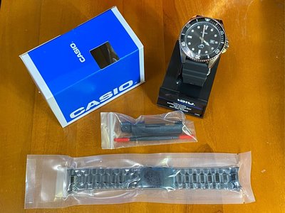 光華.瘋代購 [缺貨] CASIO MDV-106-1A + 黑色不鏽鋼錶帶 (自行安裝) mdv106