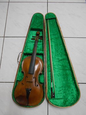 歐洲百年古董小提琴木盒NO.4.原木實木製造.4/4全尺.可裝烏克麗麗‧歡迎交換樂器