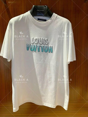 【BLACK A】LV SS23男裝新款 漸層串珠短袖T恤 白色 價格私訊