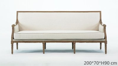 【台大復古家居_法式家具_訂製】法式 沙發 French Louis XVI Sofa【比利時純麻布_RH 美式風格】
