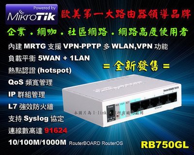 Linux軟體路由器 RB750Gr3 880MHz 256MB  RouterOS路由器 防火牆 VPN翻牆 VLAN