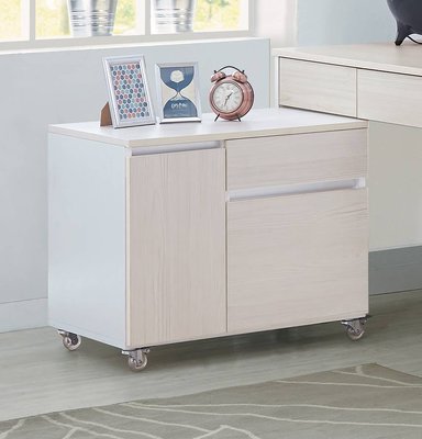 【生活家傢俱】HJS-637-2：系統2.3尺側桌-鐵杉白【台中家具】置物櫃 公文櫃 側櫃 列表機桌 低甲醛E1系統板
