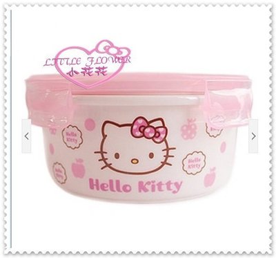 ♥小公主日本精品♥ Hello Kitty 粉色大臉愛心 陶瓷圓型餐盒/樂扣餐盒/保鮮碗/保鮮盒11051503