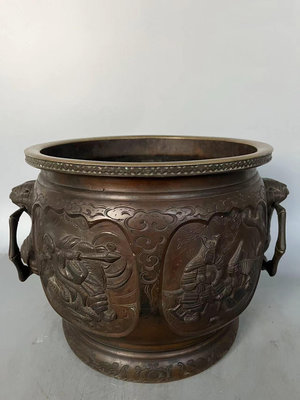 日本回流銅器  銅火缽 香爐 茶道爐 中古物品，難免有歲月使244