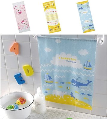 日本製 兒童 風呂 用 純棉 洗澡巾 毛巾