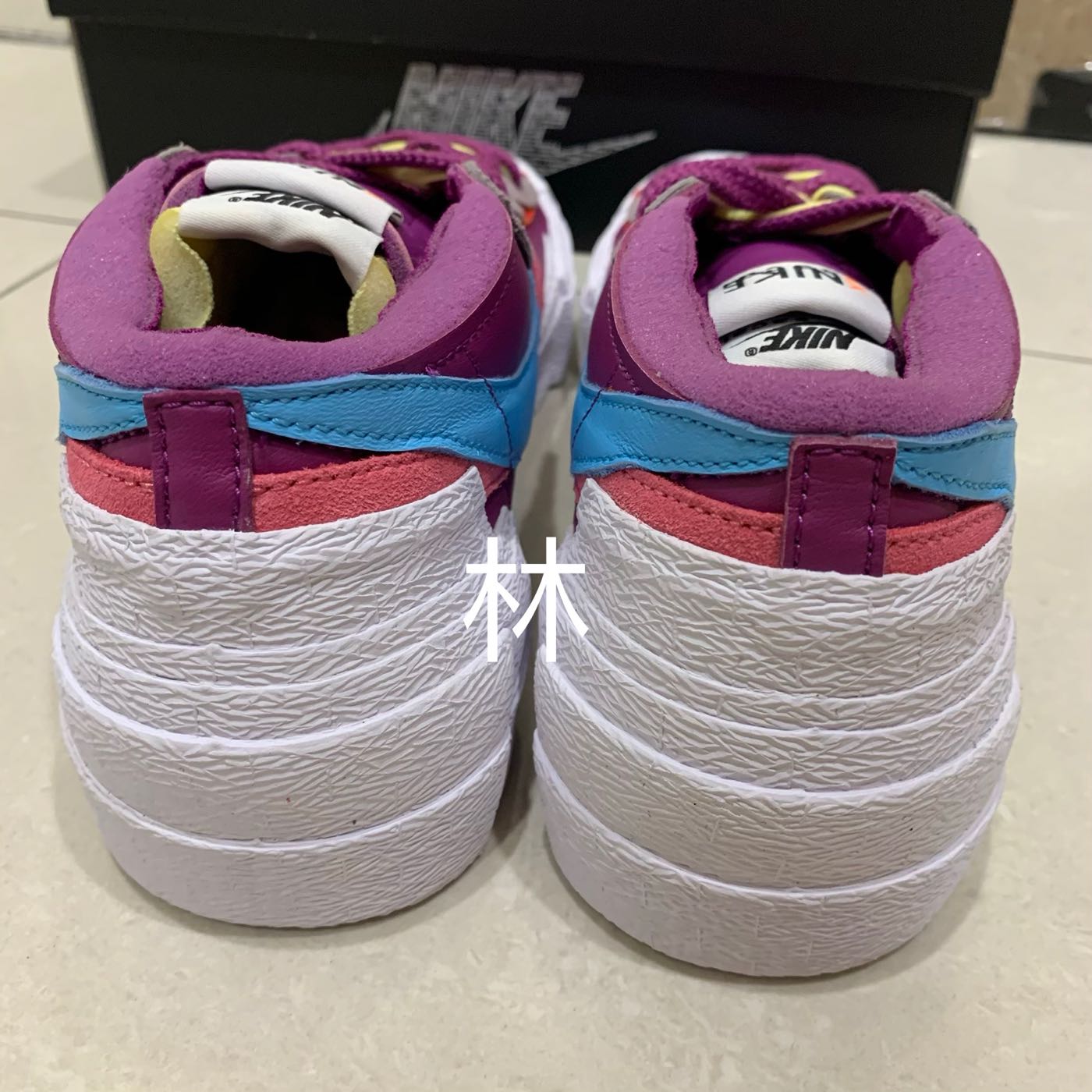 全新現貨Kaws x Sacai x Nike Blazer Low 白紫葡萄雙勾解構三方聯名