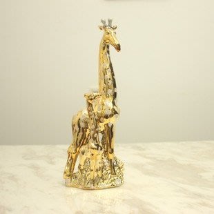 INPHIC-電鍍陶瓷長頸鹿擺飾家具飾品婚房裝飾創意現代簡約時尚工藝品