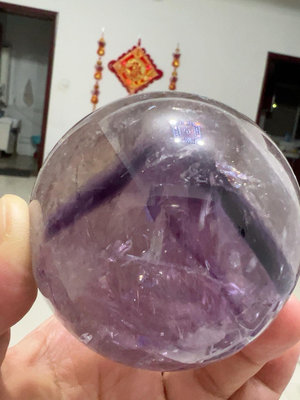 #天然水晶 天然阿塞紫水晶銀山球【老王收藏】13725