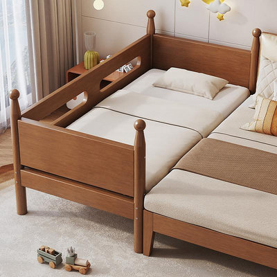 實木兒童拼接床嬰兒床加寬大人可睡平接床邊床可定制男女孩單人床