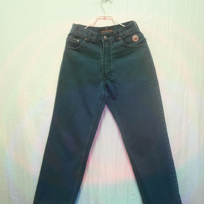 Trussardi 牛仔褲 長褲 藍綠色 極稀有 義大利製 老品 復古 古著 Vintage