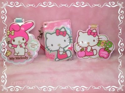 ♥小花花日本精品♥ Hello Kitty&amp;美樂蒂可愛粉色好實擁多功能全身立體造型蘋果系列識別證