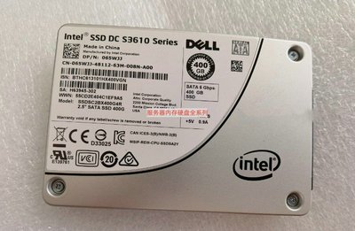 DELL 065WJ 400GB SATA SSD固態硬盤SSDSC2BX400G4R 65WJJ S3610