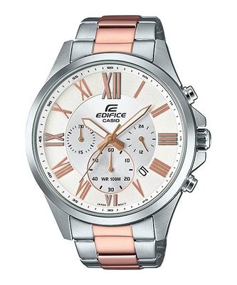 【CASIO專賣】EFV-500SG-7A 以羅馬數字點綴於錶盤時刻顯示，搭載不鏽鋼錶帶