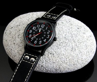 24mm直身黑色真皮錶帶hamilton Steinhart 的新衣軍錶飛行風格鉚釘 fit seik