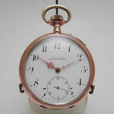 【timekeeper】  極美1900年瑞士製Otto Miller Schwabmünchen純銀精雕三門懷錶(免運