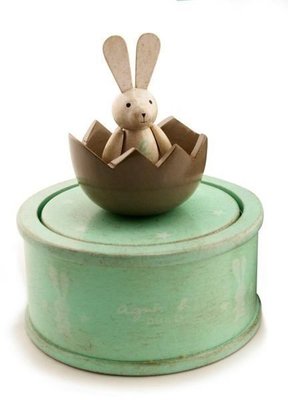 agnes b. 誕生小兔木質音樂盒 Logo音樂盒