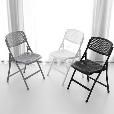 現貨：塑料折疊椅子靠背凳子家用簡約透氣鏤空辦公會議室椅培訓可折疊椅-思恩佳品 市集 全臺最大的網路購物市集