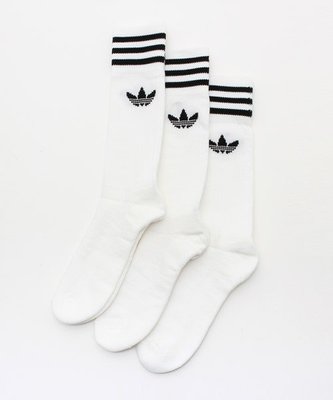 【Footwear Corner 鞋角 】Adidas 3 pack socks White 《一組三雙入》三葉草高統襪
