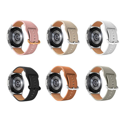 適用三星手表Galaxy Watch45PRO表帶三星真皮表帶wat智能手環腕帶 替換腕帶 運動錶帶 腕帶