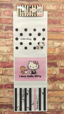 日本貨-正版授權 日本三麗鷗凱蒂貓kitty縱型壁掛收納袋牆掛萬用收納袋玄關房間信件帳單通知單半透明磨砂設計清楚易取