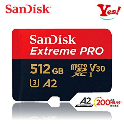 【Yes！公司貨】SanDisk Extreme PRO 200MB A2 microSD 512G 512GB 記憶卡