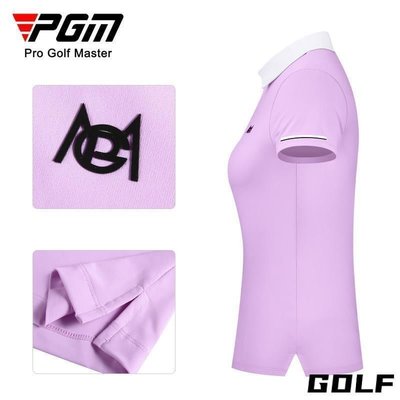 【熱賣精選】#高爾夫球桿#高爾夫新品 高爾夫服裝女運動上衣短袖T恤翻領拉鏈彈力速幹女裝衣服