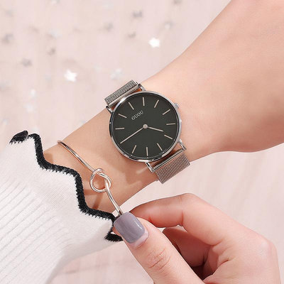 熱銷 GUOU古歐新款時尚簡約個性錶盤 防水鋼帶氣質女錶學生錶 多色可選641 WG047