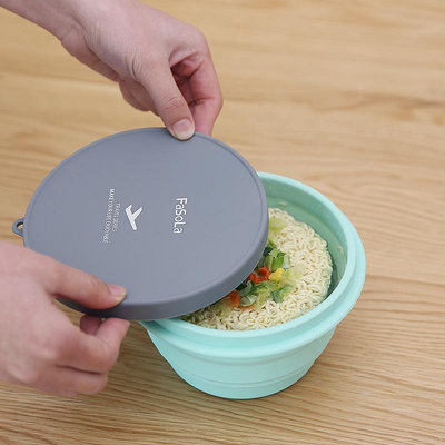 日本旅行硅膠折疊碗戶外旅游便攜伸縮兒童野餐碗防摔泡面飯盒餐具