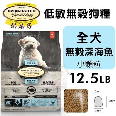 【免運】Oven Baked烘焙客低敏無穀全犬-無穀深海魚(小顆粒)12.5LB·犬糧